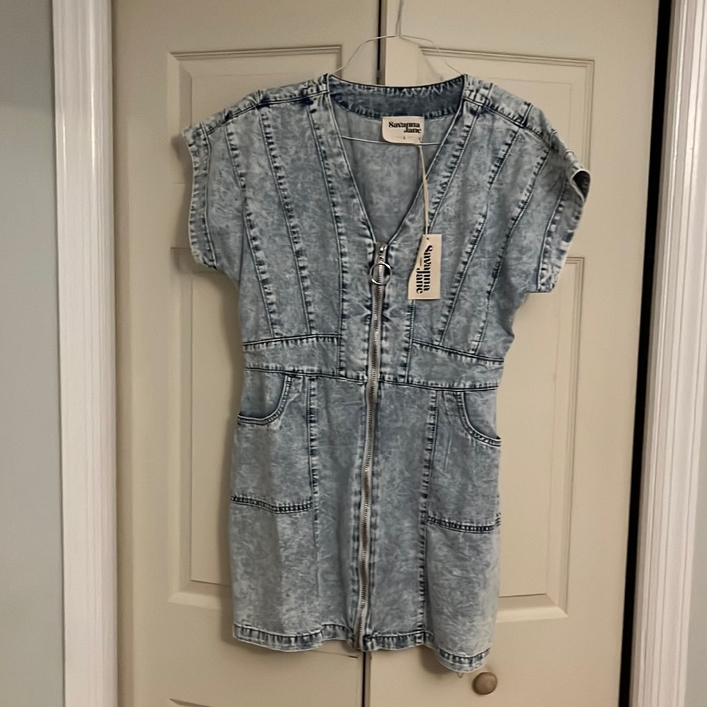 Savanna Jane Washed Denim Dress, size Large, NWT